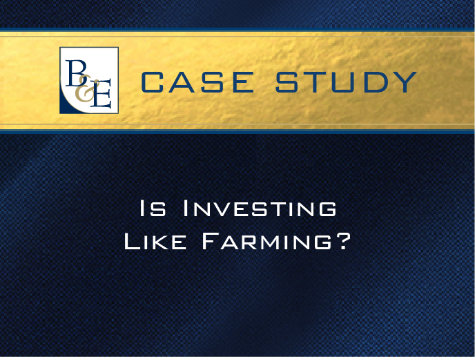 Is Investing Like Farming